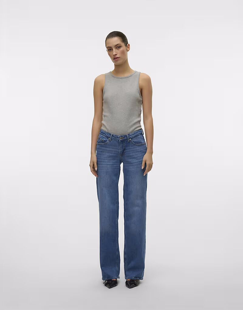 

Широкие брюки Vero Moda из средне-синего денима