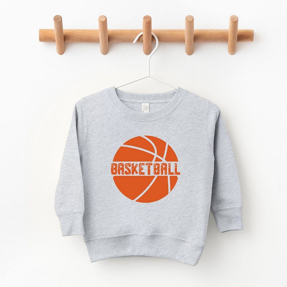 Толстовка с рисунком Basketball With Ball для малышей The Juniper Shop, цвет Heather Grey — фото 2