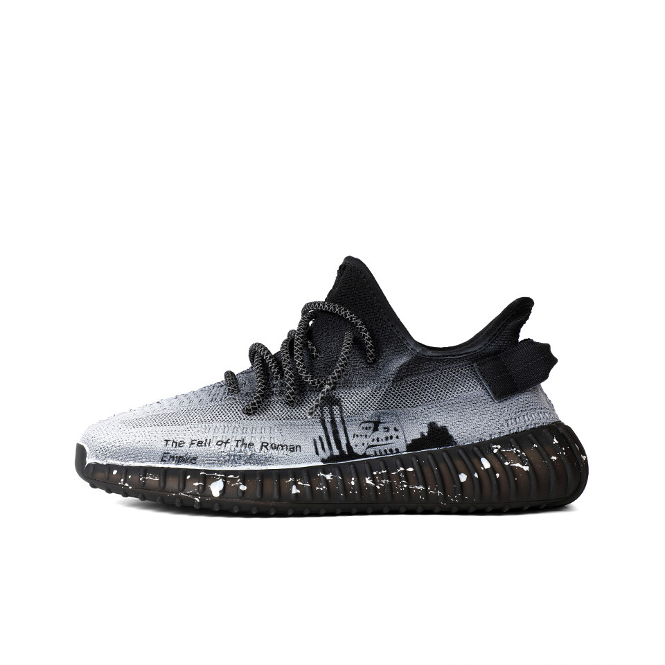Кроссовки adidas originals Yeezy Boost 350 V2 Lifestyle Shoes Unisex Low-top Black/grey, светло-серый