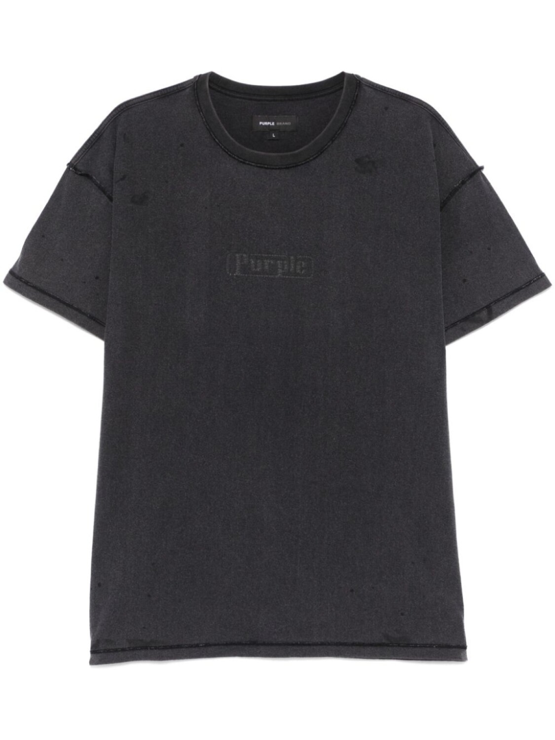 

Футболка с принтом логотипа Purple Brand, серый