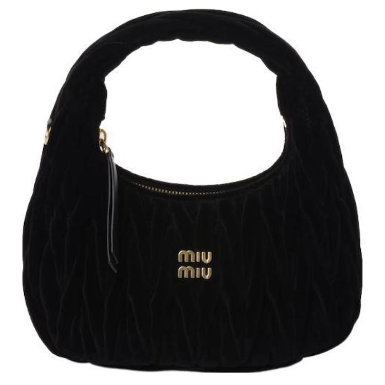 

Wander Series Velvet Crescent Bag, Хобо, Сумка через плечо, Кроссбоди, Женская сумка MIU MIU черная