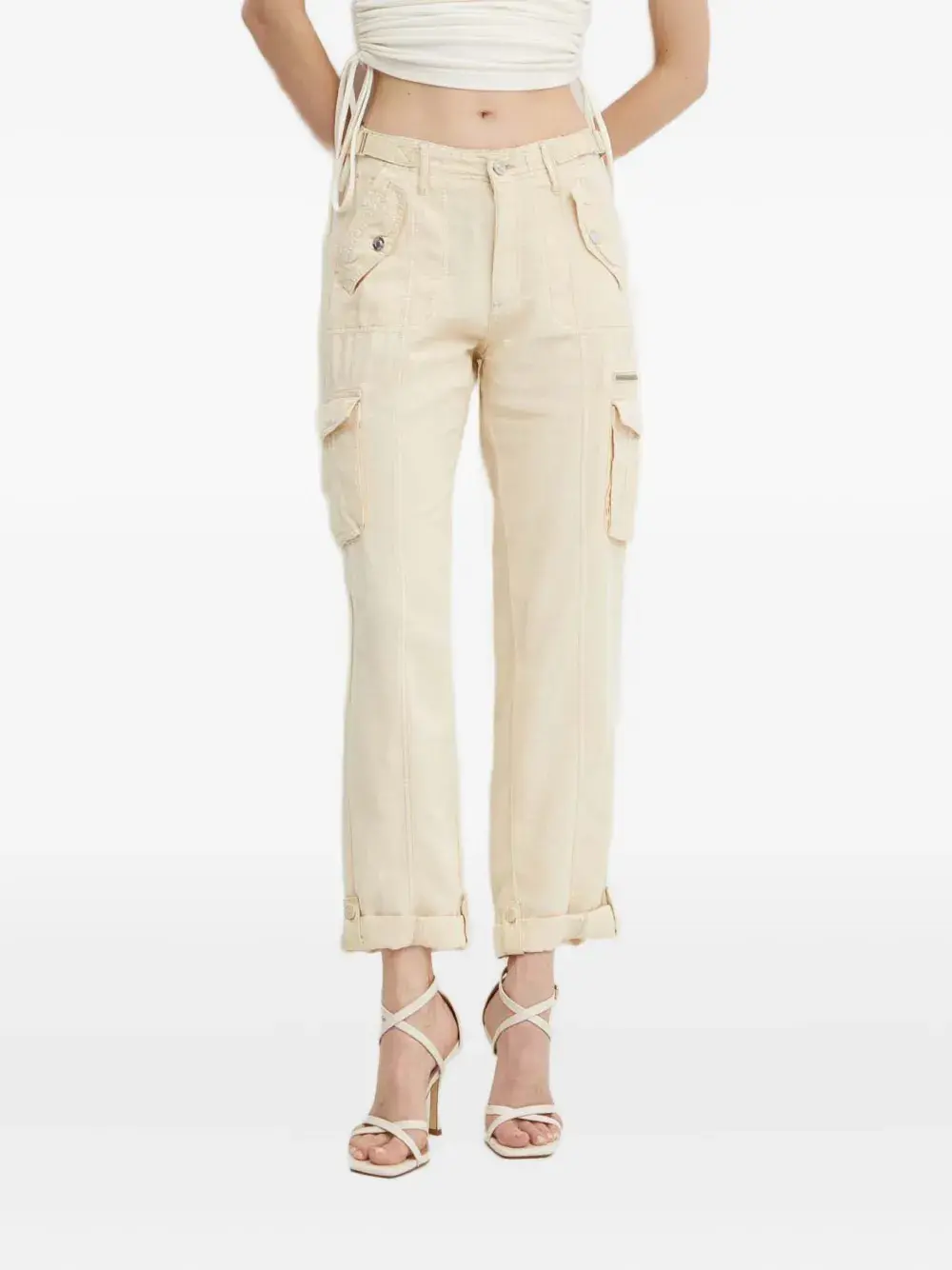 

Карго-брюки с боковыми ремешками Guess Usa, нейтральный