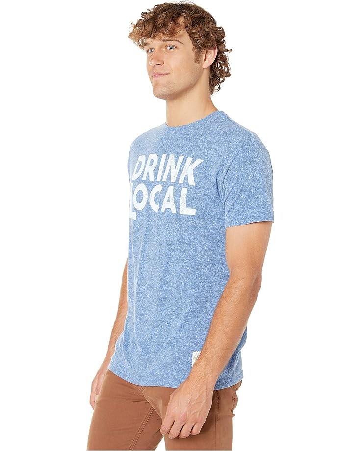 

Футболка The Original Retro Brand Vintage Tri-Blend Drink Local Short Sleeve Tee, цвет Streaky Royal