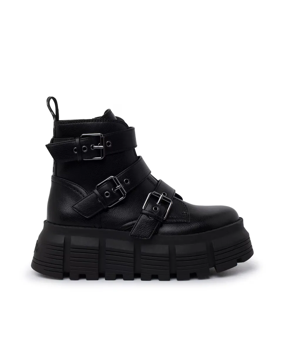 

Женские ботильоны на платформе и застежке-пряжке Buffalo, черный
