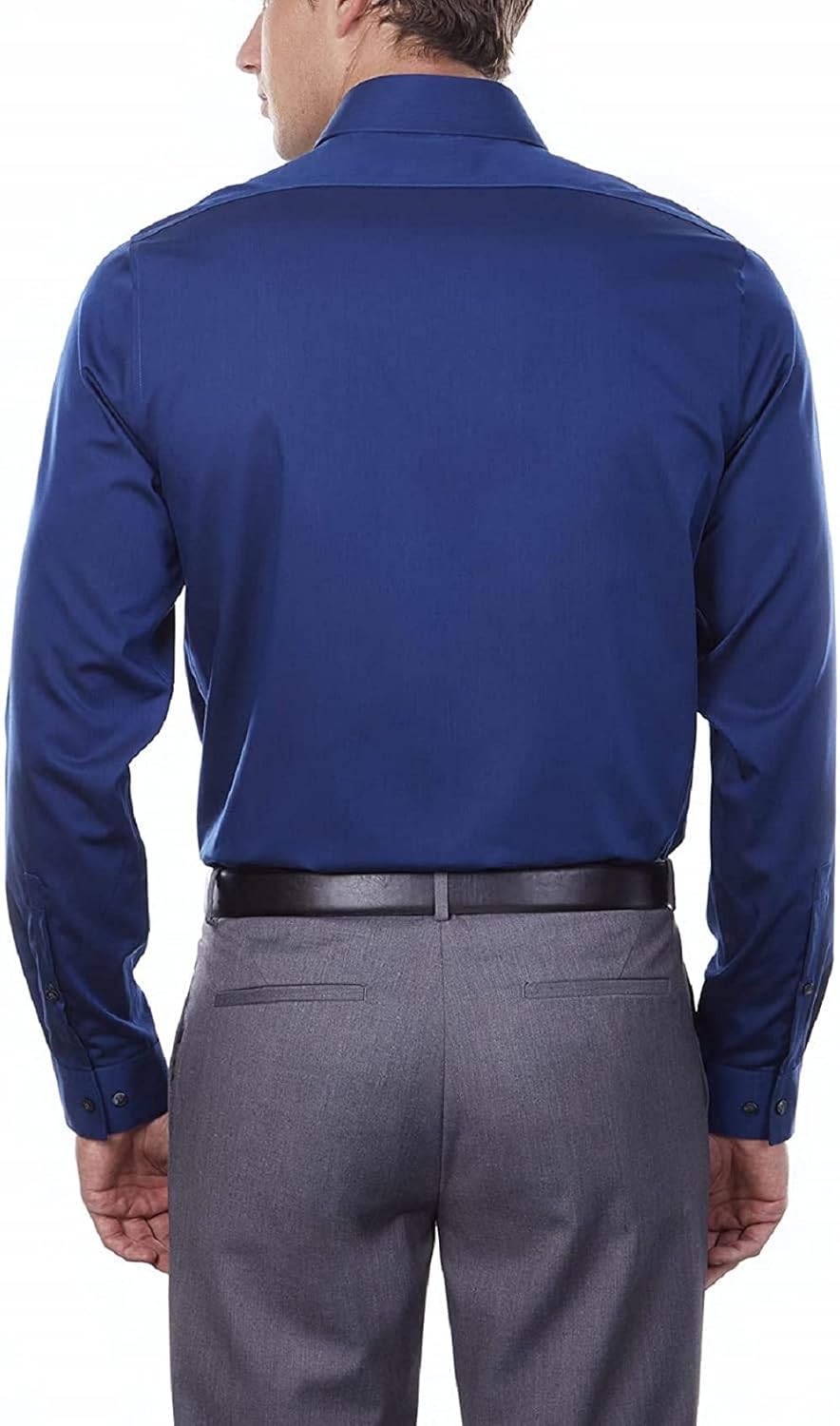 Мужская рубашка Calvin Klein Slim Fit с рисунком «елочка» без желтизны, Blue Velvet — фото 2