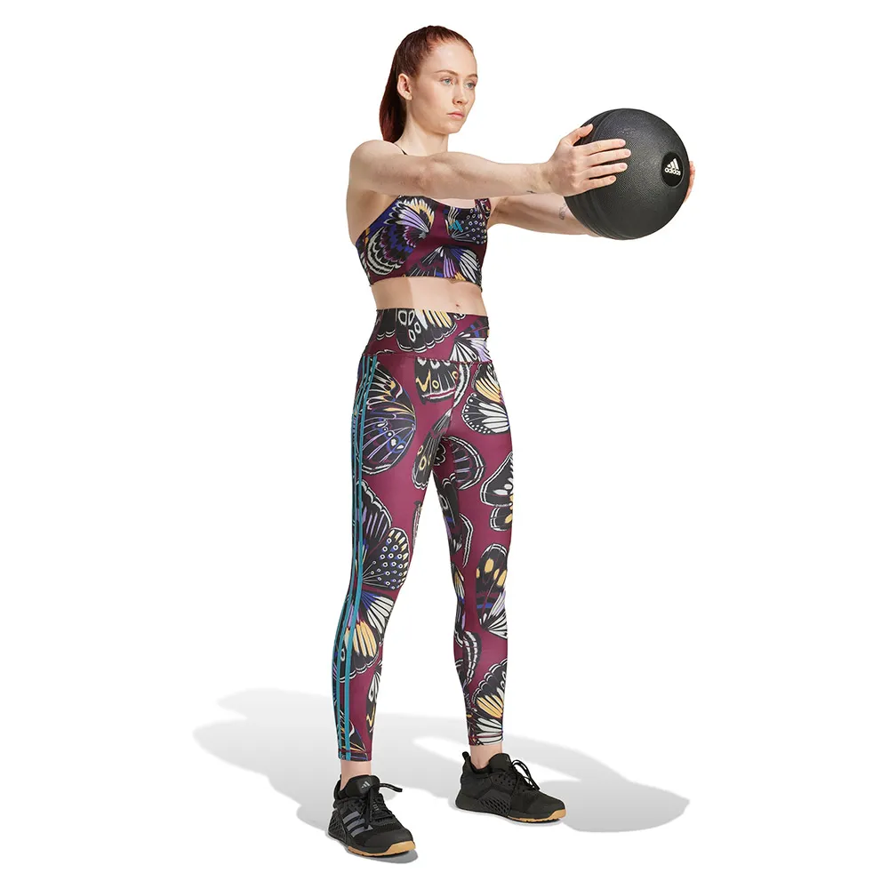 Спортивный бюстгальтер adidas X Farm Medium Impact Sports Bra, красный — фото 3