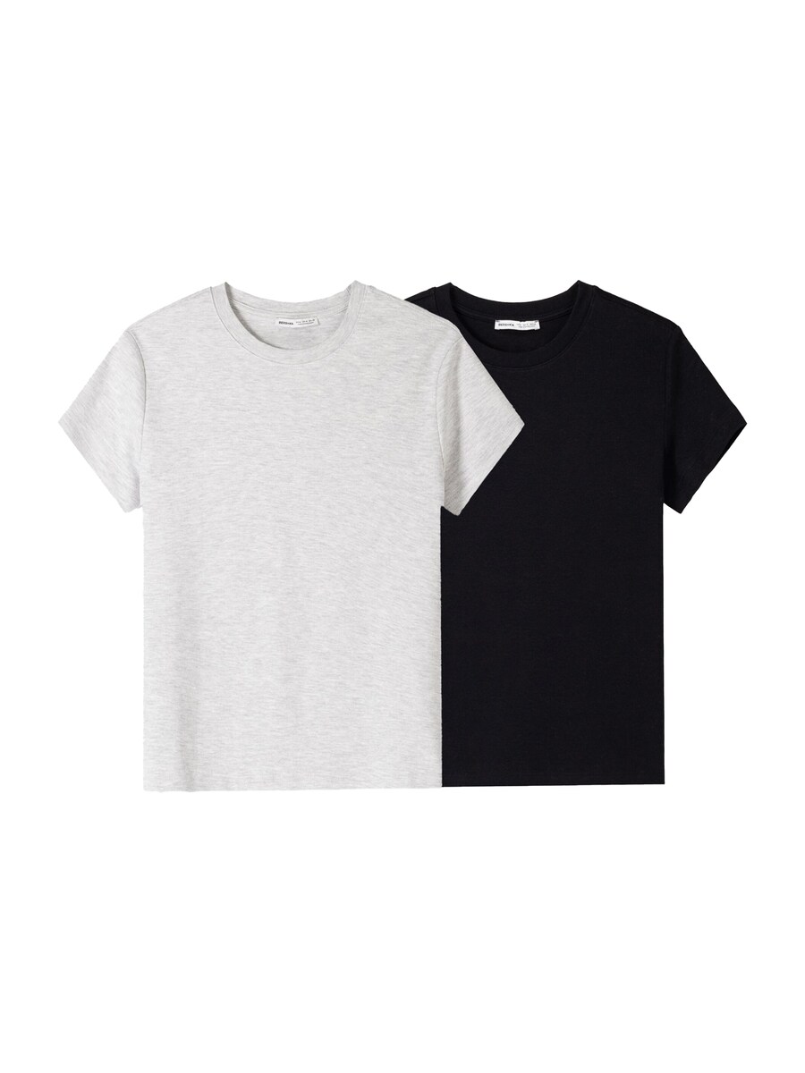 

Рубашка Bershka, цвет mottled grey/Black