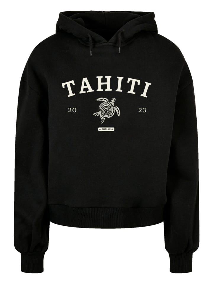 

Женская органическая толстовка свободного кроя Tahiti черного цвета F4NT4STIC