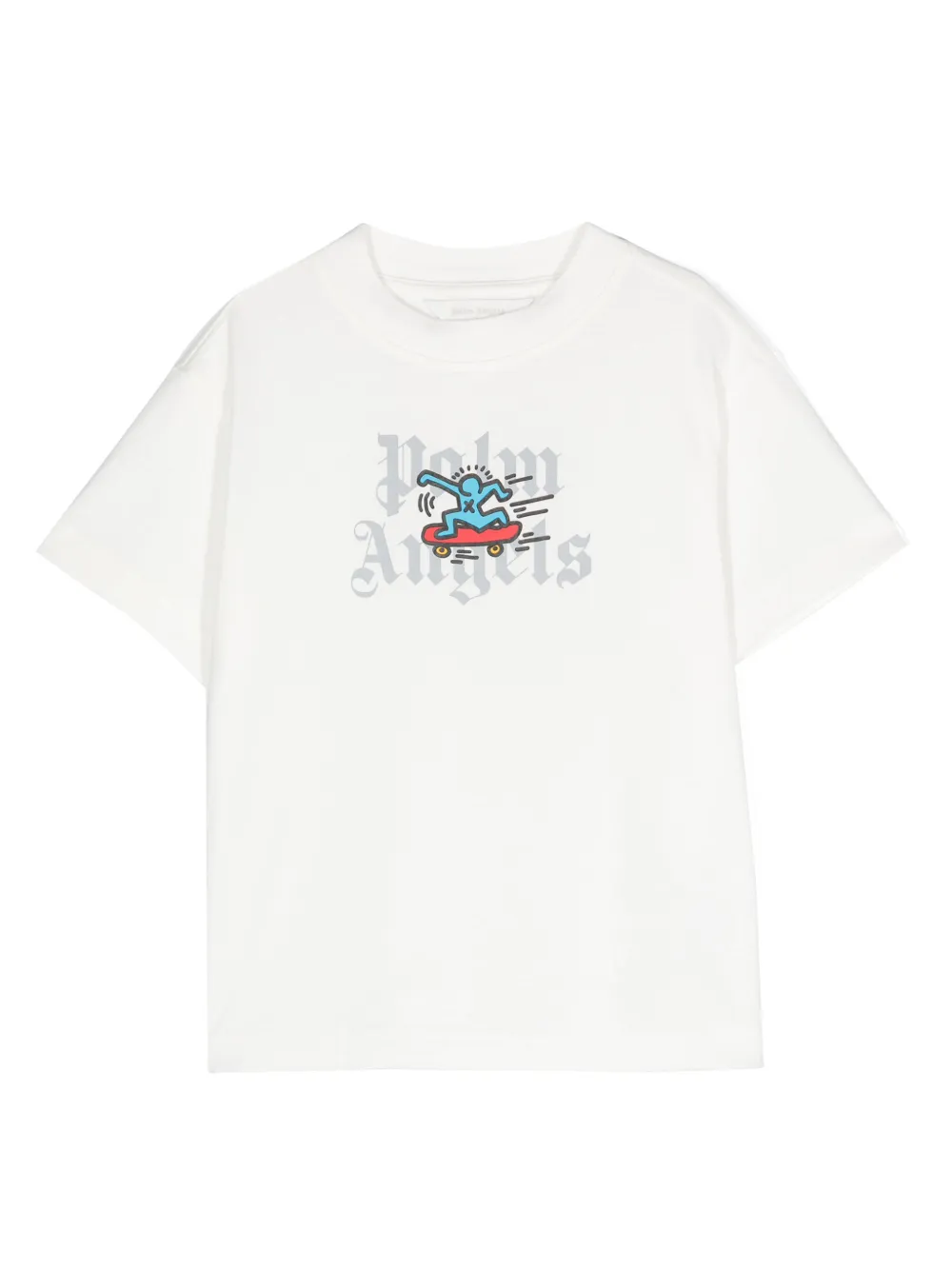 Футболка с принтом из коллаборации с Keith Haring Palm Angels Kids, белый