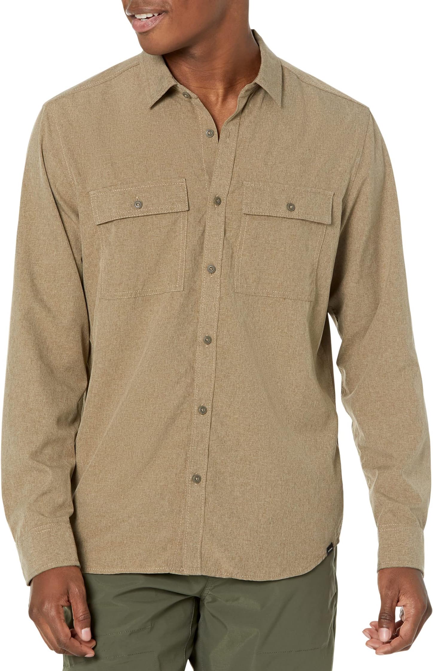 

Рубашка Prana Lost Sol Long Sleeve Shirt Slim Fit, цвет Peat Heather