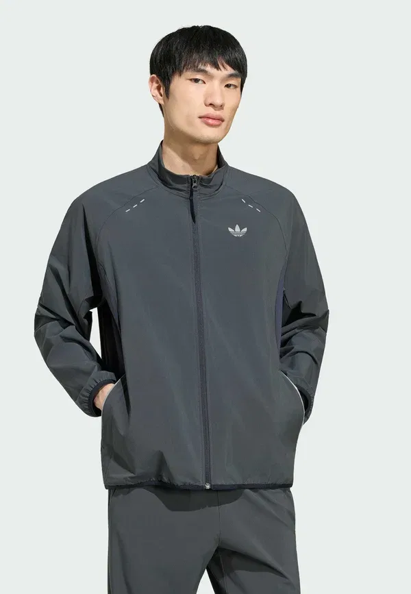 Куртка-худи Adidas Originals Tech Trefoil Essentials FZ Hood Track Top Summer Jacket, серый ночной
