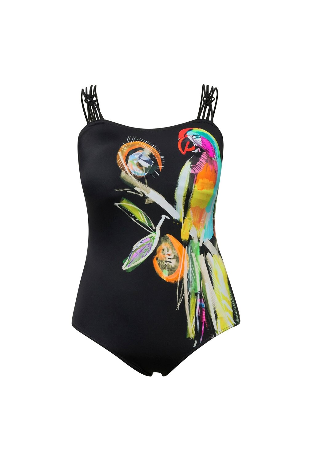 

Купальник WATERCOLOR PARROT MACRAME STRAP SWIMSUIT Ulla Popken, черный