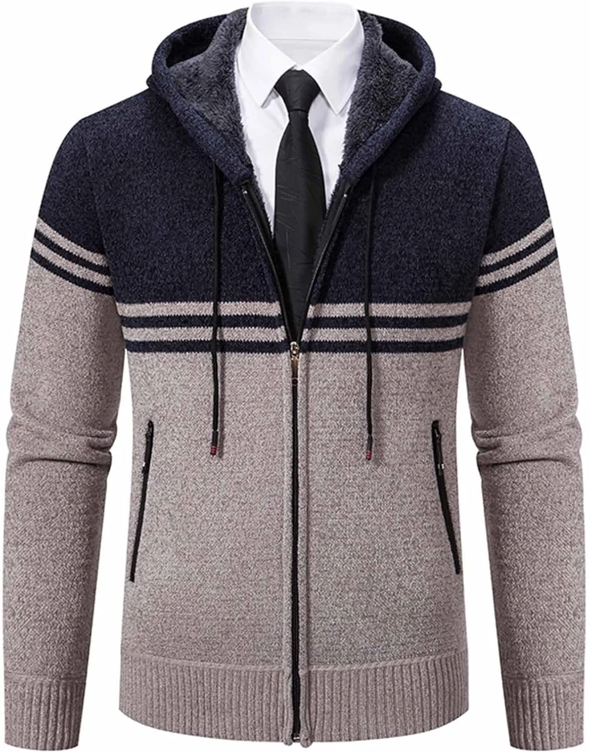 

Толстовка-кардиган с капюшоном и карманами на молнии