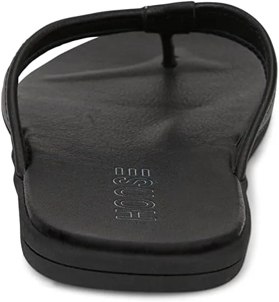 

Мужские премиальные кожаные шлепанцы HORSE с формованной стелькой, удобная посадка, цвет Маренго, черный