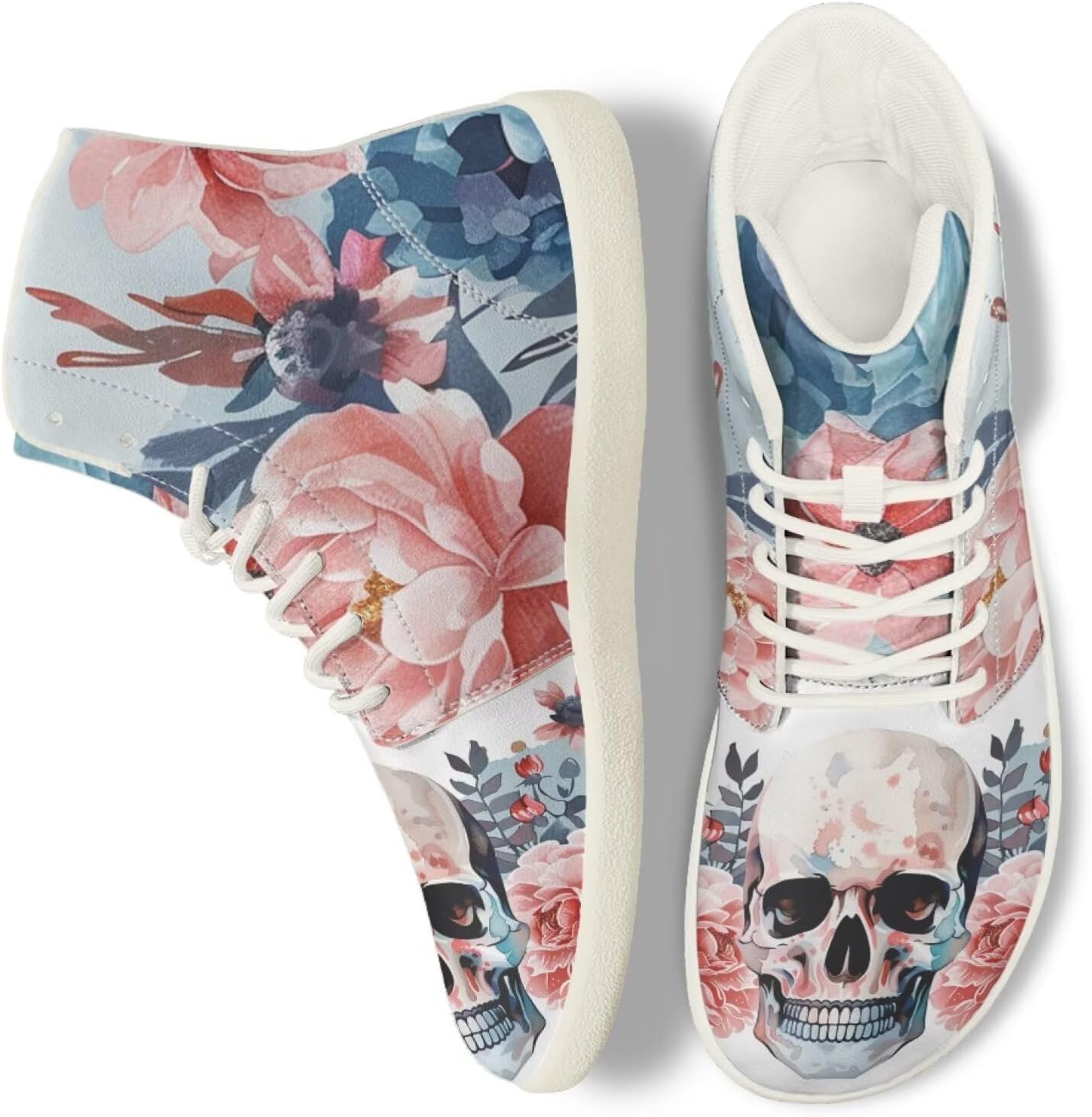 

Кроссовки Skull Barefoot для женщин и мужчин с нулевым перепадом, для трейл-раннинга, широким носком и минималистичным дизайном Getelinseng, Skull Flower Pattern