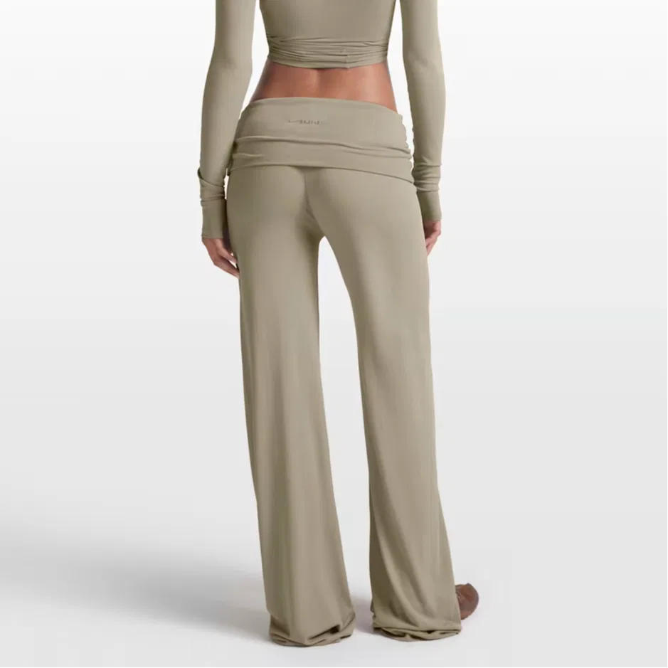 Брюки женские широкие SKIMS Stretch Knit Nike, NSKM Sand Dune — фото 3