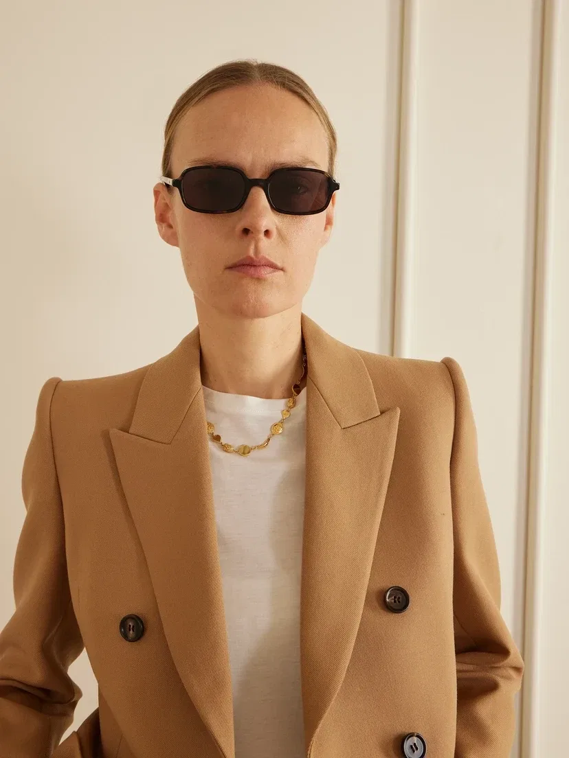 Прямоугольные солнцезащитные очки Judy из ацетата черепахового цвета Chloé Eyewear, коричневый — фото 2