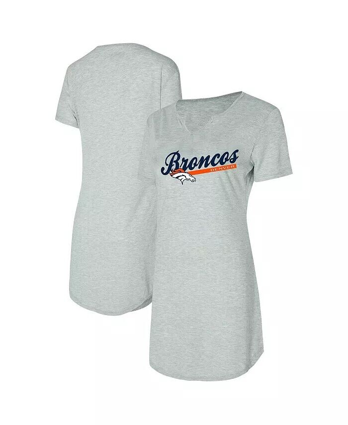 

Женская серая трикотажная ночная рубашка Denver Broncos Petition Concepts Sport