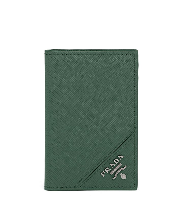

Картхолдер из кожи Saffiano Prada, зеленый