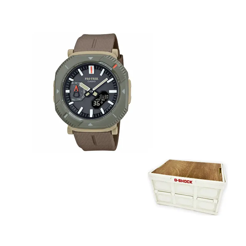 

CASIO Часы PRO TREK Quartz Movement Resin Strap Watch Unisex Coffee Watch Dial, PRJ-B001-5PR Black