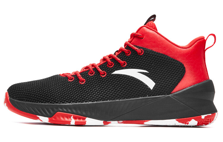 

ANTA Basketball Collection Vintage Basketball Shoes Men Mid-top Black/University Red/ANTA White