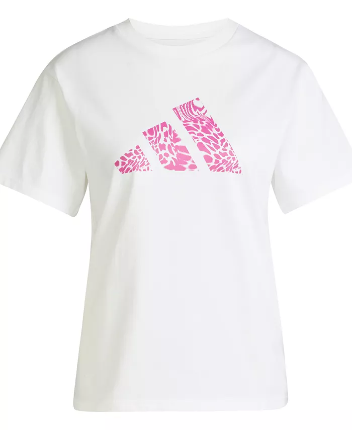 

Женская хлопковая футболка с камуфляжным принтом Camouflages adidas, белый