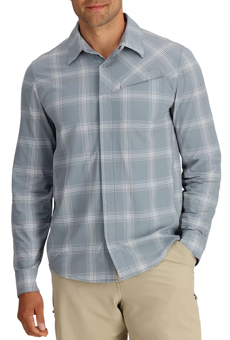 

Мужская солнцезащитная рубашка Outdoor Research Astroman LS, цвет Lead Plaid