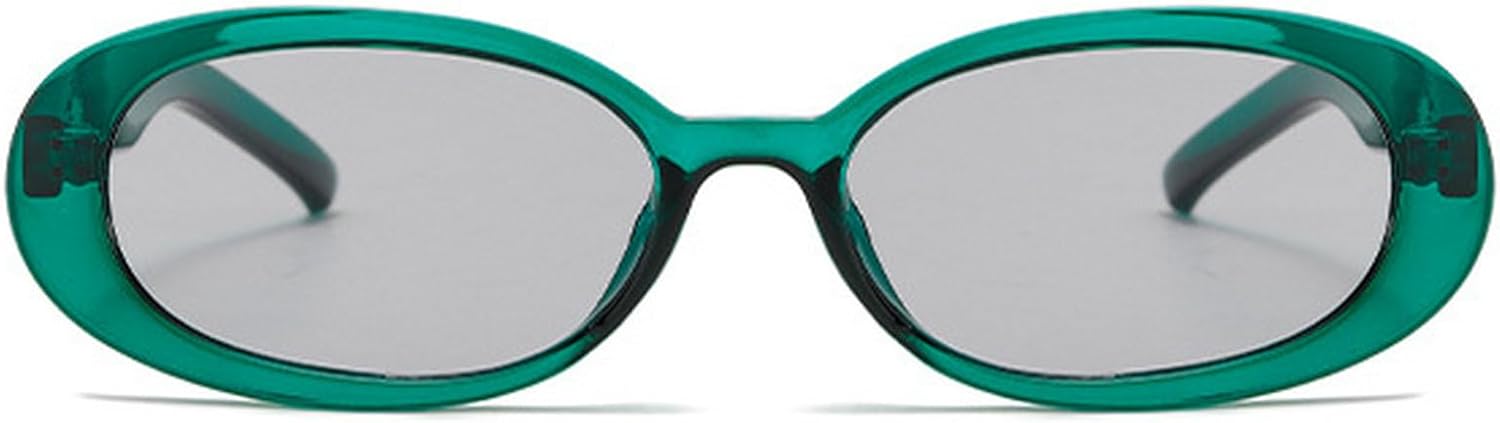 

Популярные модные маленькие овальные солнцезащитные очки для женщин с защитой от УФ-излучения UV400, винтажные панк-очки для мужчин. Модные солнцезащитные очки mincl, Green Gray