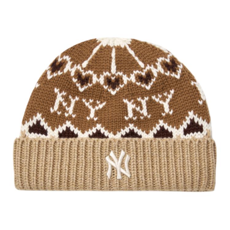 

MLB Шерстяная вязаная шапка унисекс коричневая, Brown