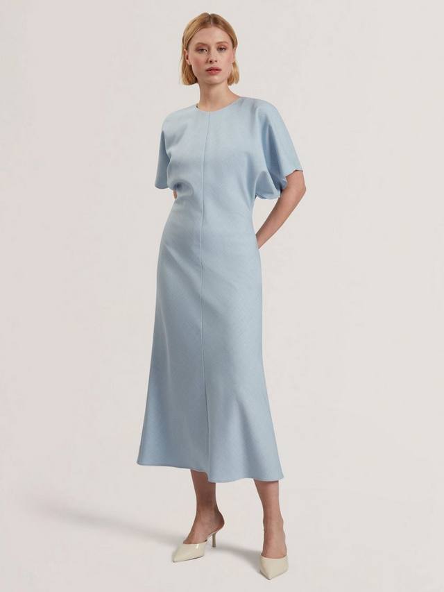 

Плотное сшитое на заказ платье миди Ted Baker, цвет Pale Blue