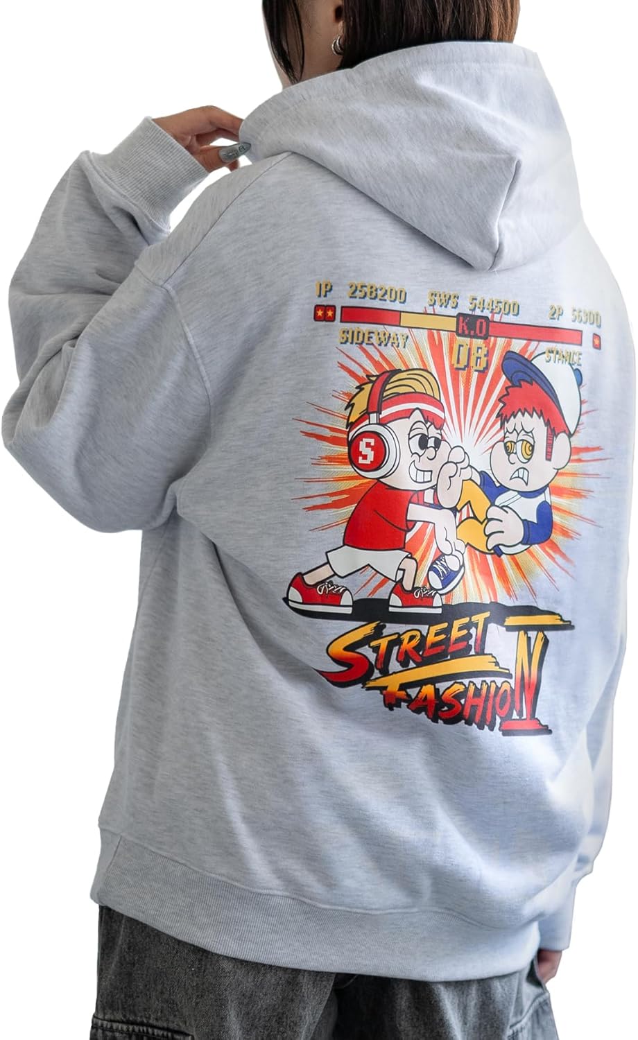 

Мужская толстовка с флисовой подкладкой Fighter Game Improves, пепельный