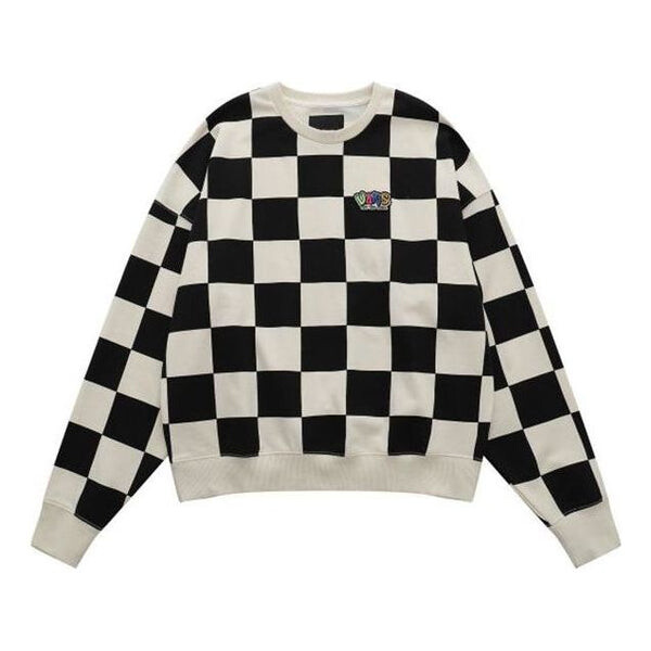 

Свитер checkerboard round neck pullover sweatshirt 'black white' Vans, черный