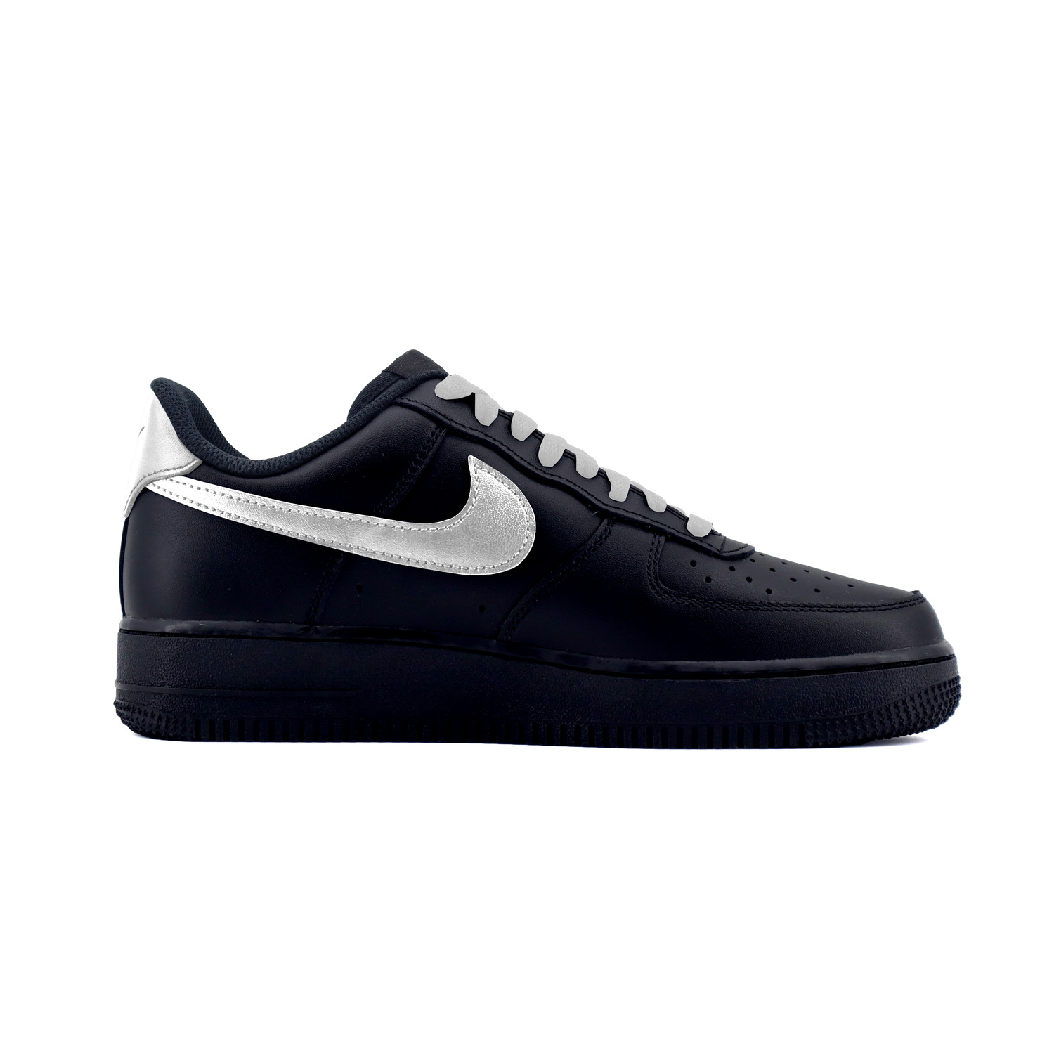 Кроссовки для скейтбординга Air Force 1 Kids Nike, черный серебряный — фото 3
