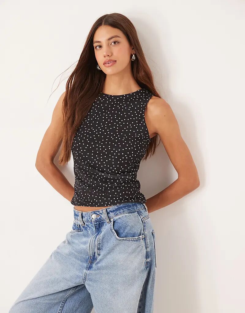 

Асимметричный топ ASOS DESIGN с принтом в горошек