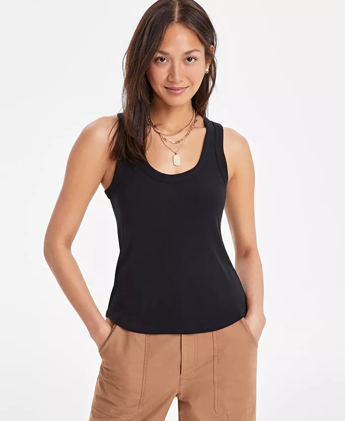 

Женская майка с глубоким закругленным подолом On 34th, черный