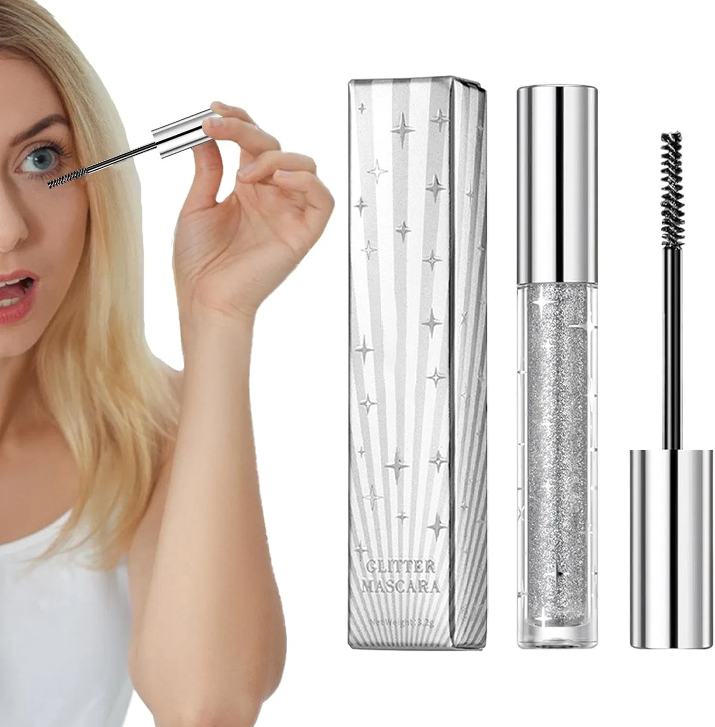 Тушь для ресниц Glitter Mascara, No Brand, 3.2 г, 1 шт.