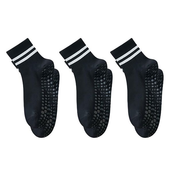 

Женские носки с резиновыми вставками и полосатыми рифлеными манжетами, 3 шт Anna-Kaci, Black