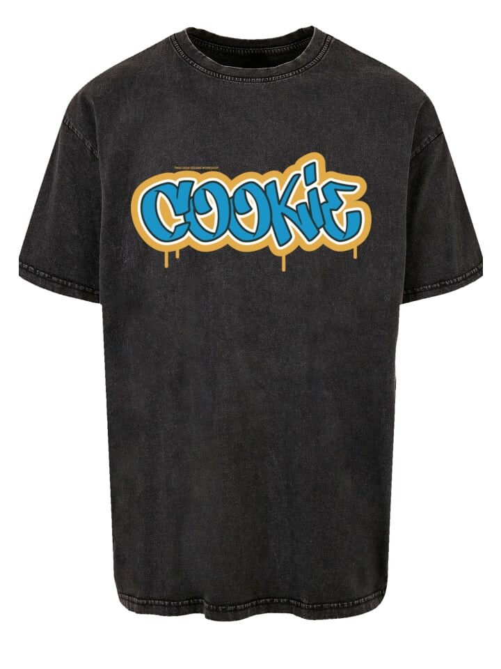 

Футболка F4NT4STIC Sesamstraße Cookie Graffiti Tag, черный