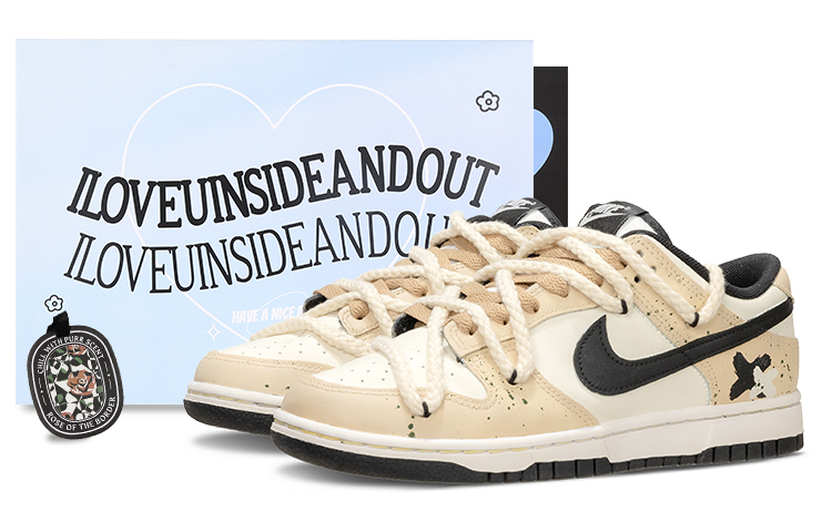 

Кроссовки Nike Dunk Skateboard Shoes Men Low-Top Beige/Black