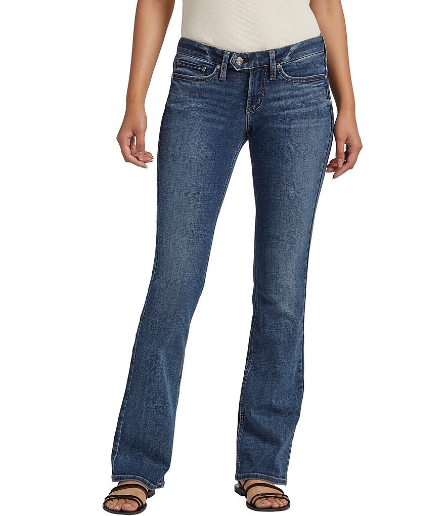 

Узкие джинсы Bootcut со средней посадкой Silver Jeans Co., синий