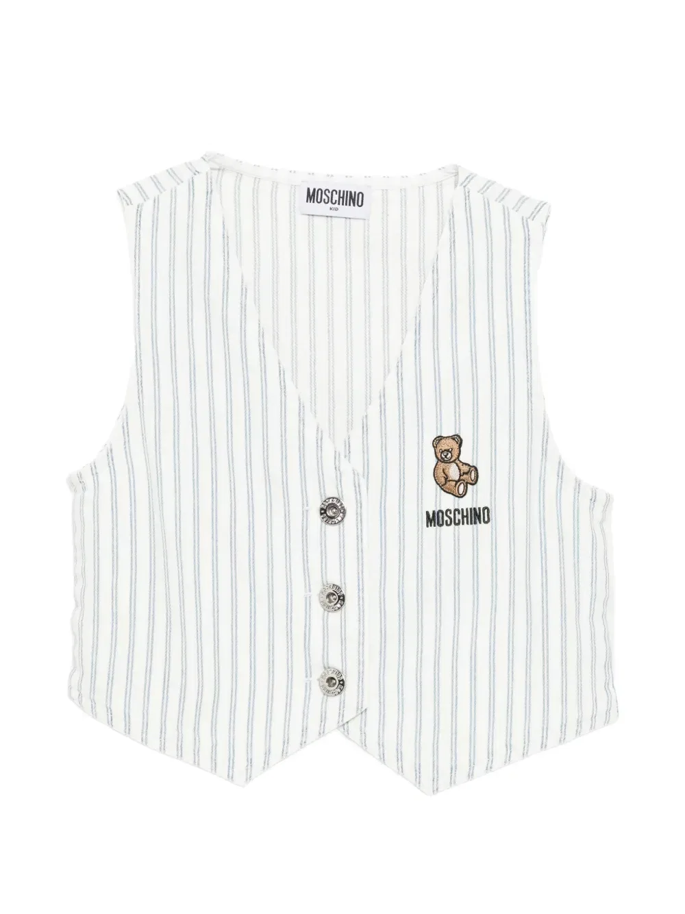 Полосатый жилет Moschino Kids, белый