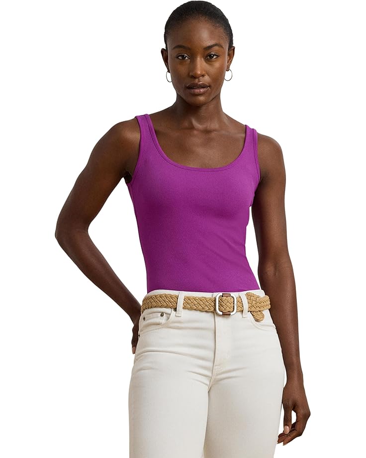 

Топ Lauren Ralph Lauren Stretch Cotton Tank Top, цвет Purple Dawn