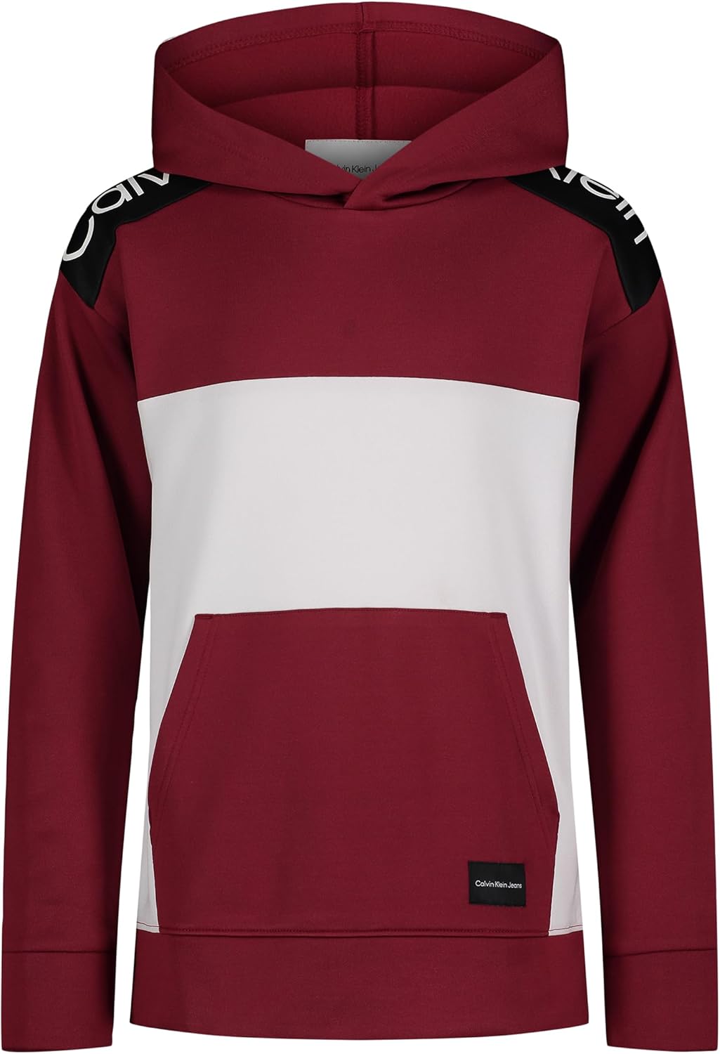 

Толстовка с длинным рукавом Calvin Klein для мальчиков, флисовая толстовка с капюшоном, Performance Red