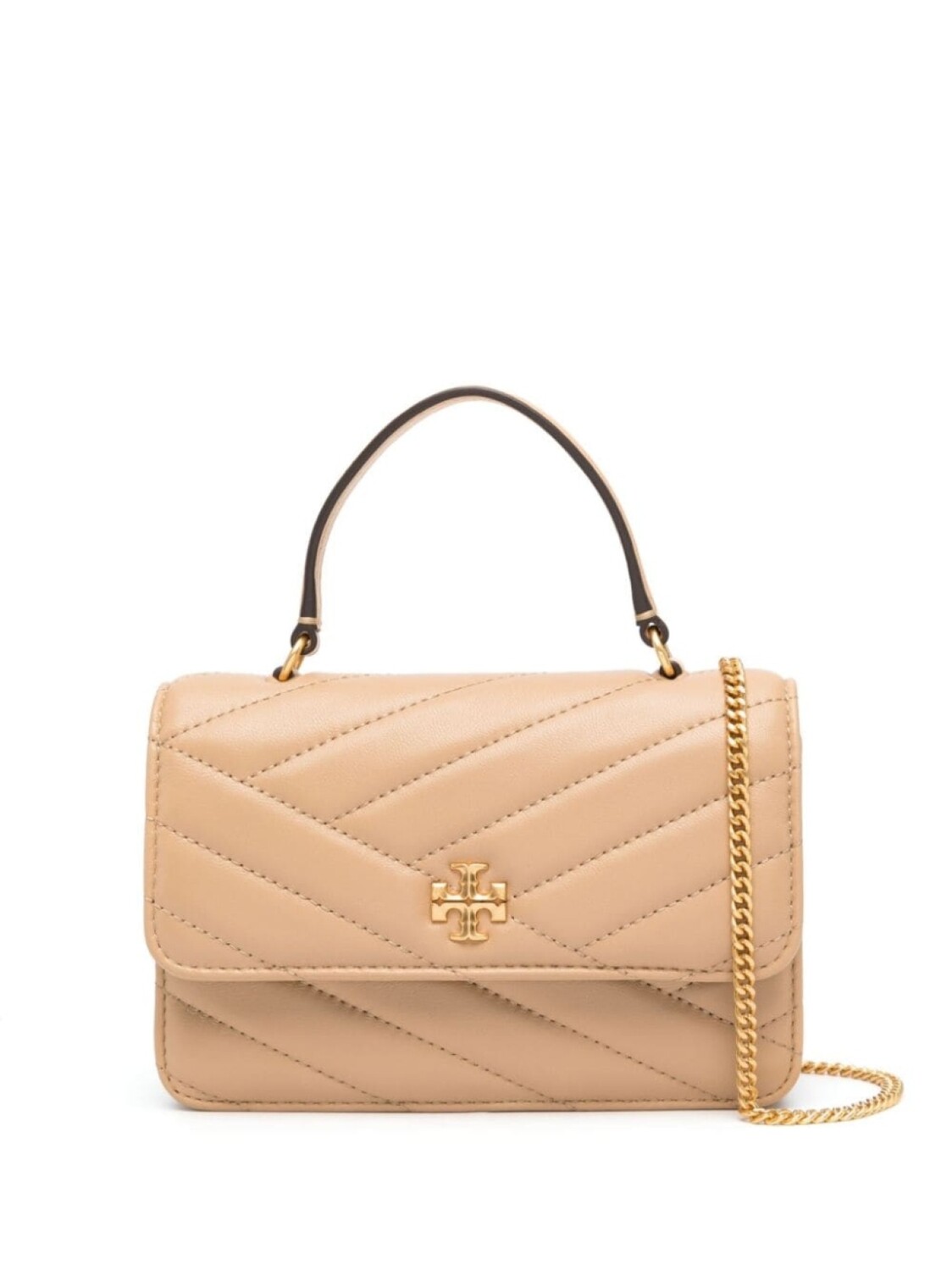 

Tory Burch стеганая сумка на плечо Double T, нейтральный цвет