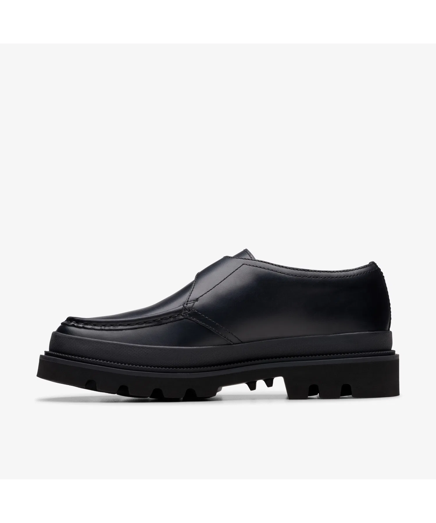 Мужские мокасины из кожи Clarks Badell Monk чёрные — фото 2