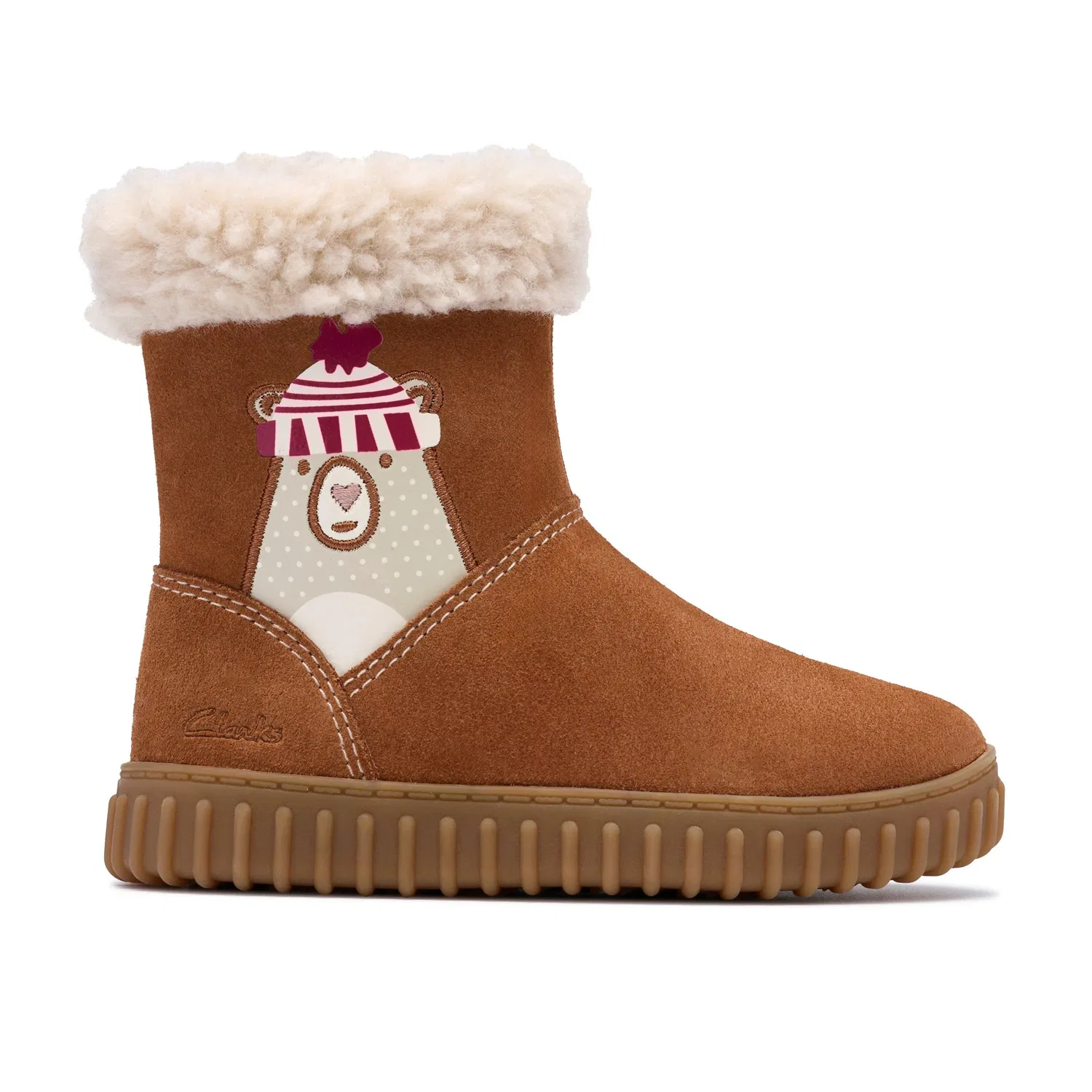 Ботинки Clarks Cove Warm Toddler, с медвежонком, коричневый
