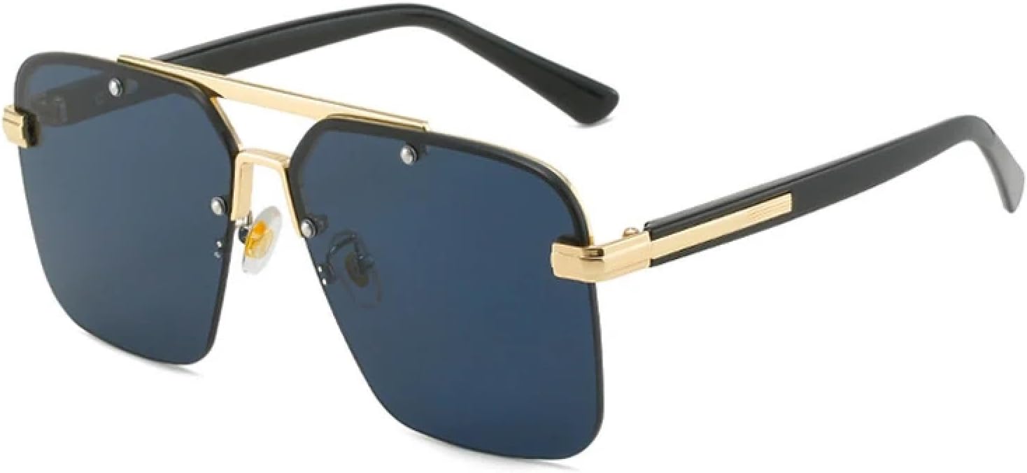 

Модные солнцезащитные очки для женщин и мужчин, винтажные, роскошные, с двойной перемычкой, для активного отдыха и вождения, с защитой от УФ-излучения UV400 TKKTLLT, Black Gray