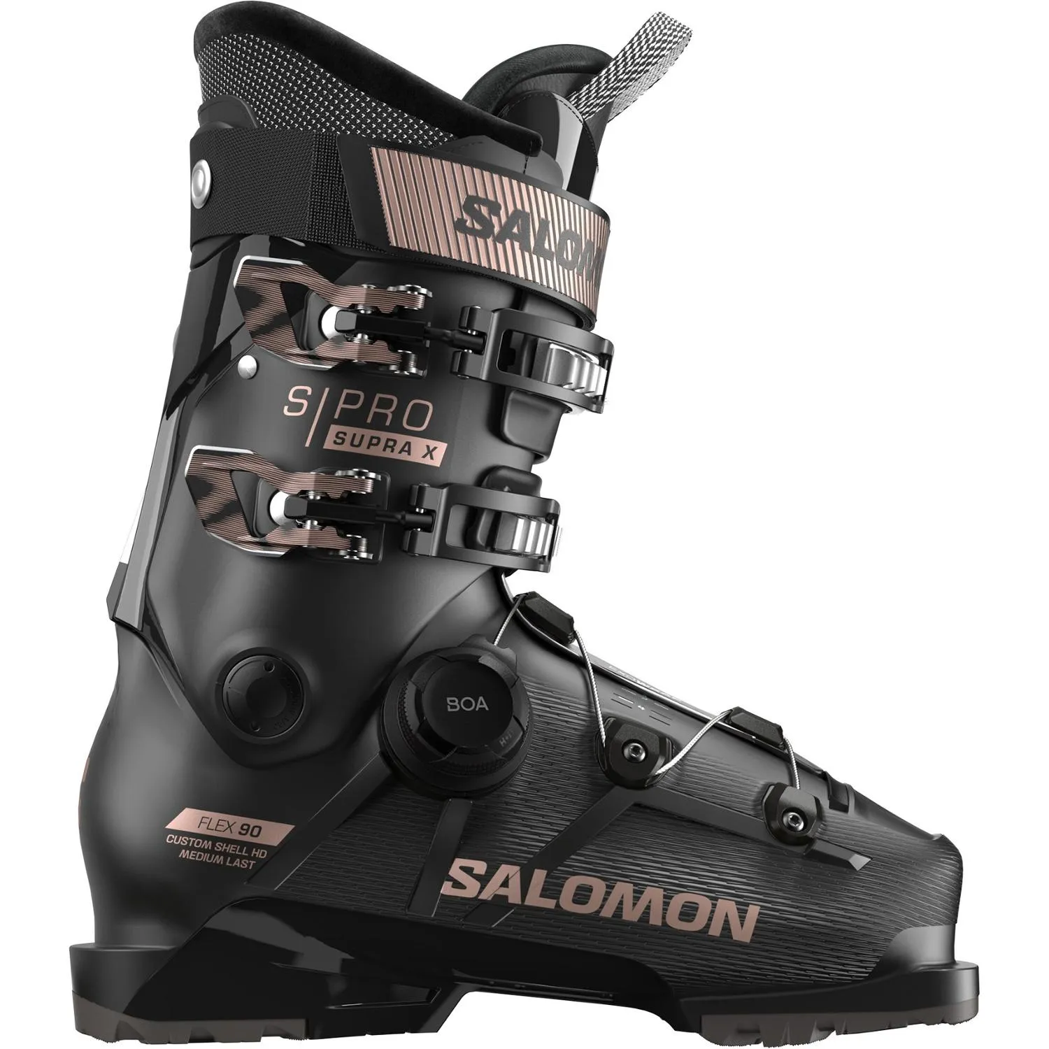 

Женские горнолыжные ботинки S/PRO SUPRA BOA X90 W GW Salomon, Black/Light Bronze Metallic, Черный, Женские горнолыжные ботинки S/PRO SUPRA BOA X90 W GW Salomon, Black/Light Bronze Metallic