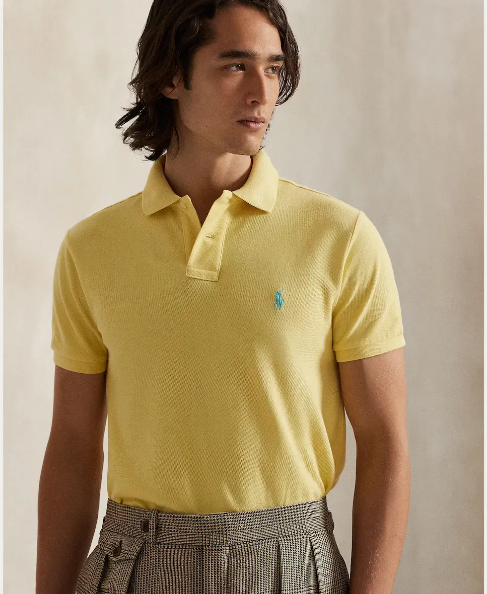 Мужское поло из пике Custom Polo Ralph Lauren, желтый — фото 3