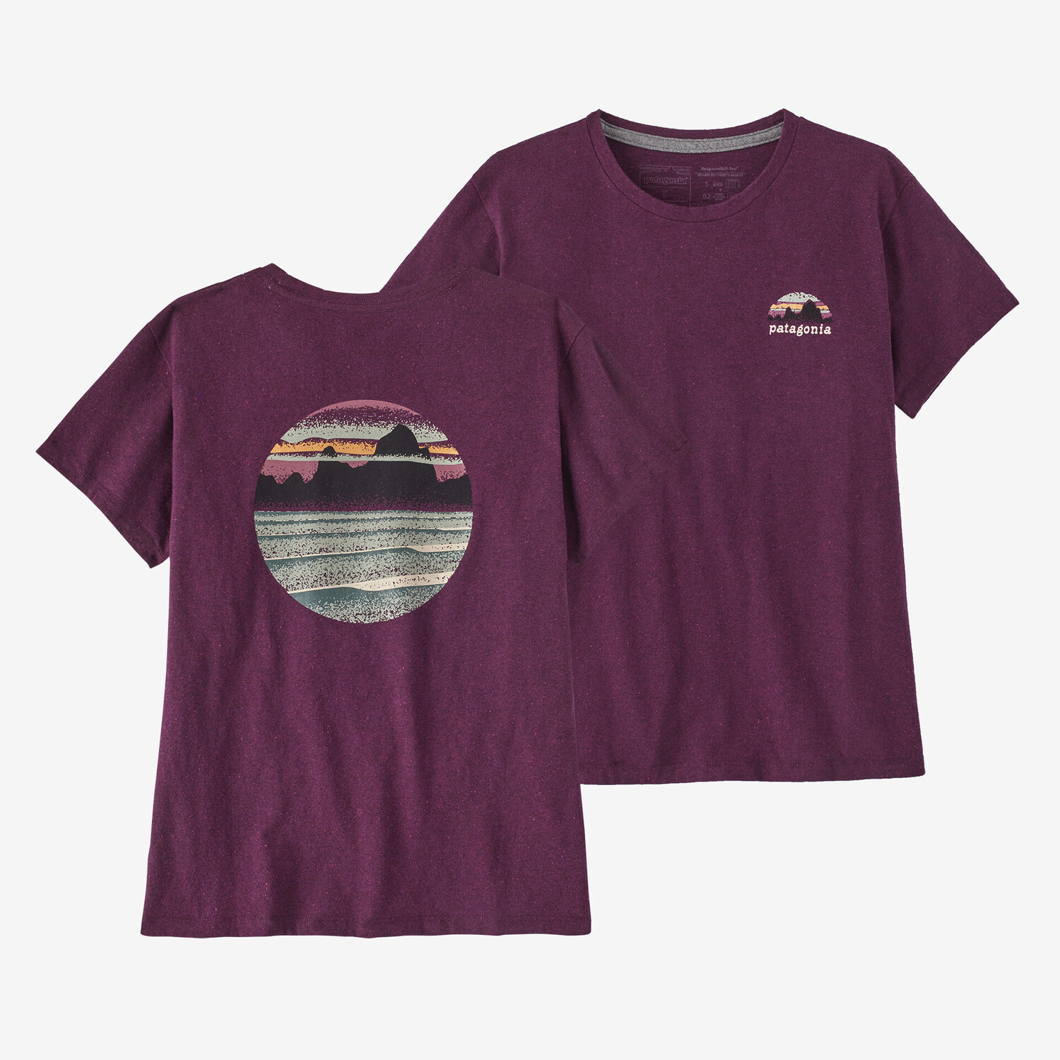 

Женская футболка Skyline Stencil Responsibili Patagonia, цвет Night Plum